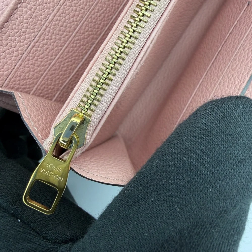 Louis Vuitton Poudre Empriente Sarah Wallet w/ Chain Blush Pink - Picture 8 of 16